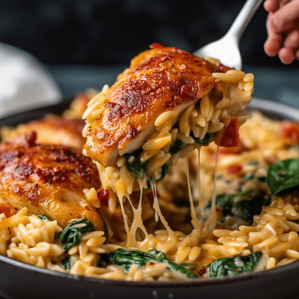 Creamy Sun-Dried Tomato Chicken Orzo Recipe