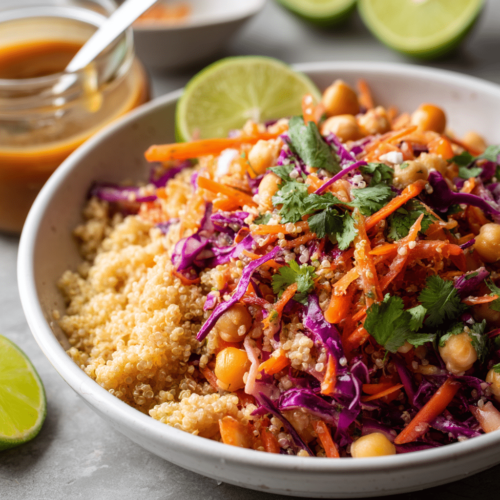 Easy Chickpea Thai Quinoa Salad Recipe