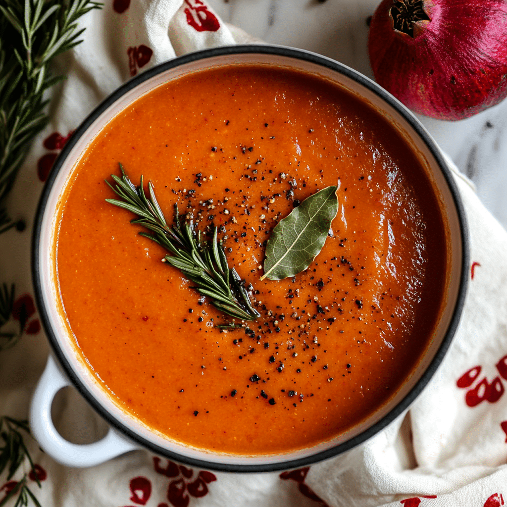 Creamy Roasted Tomato Soup with Basil