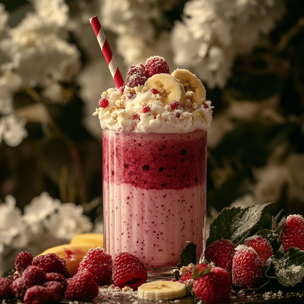 Strawberry Raspberry Banana Protein Smoothie Recipe