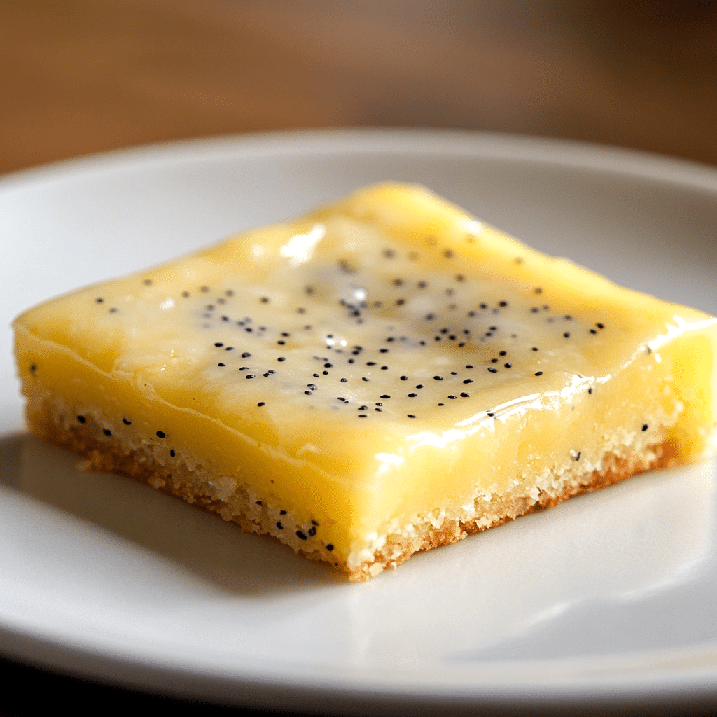 Glazed Lemon Poppy Seed Bars Recipe