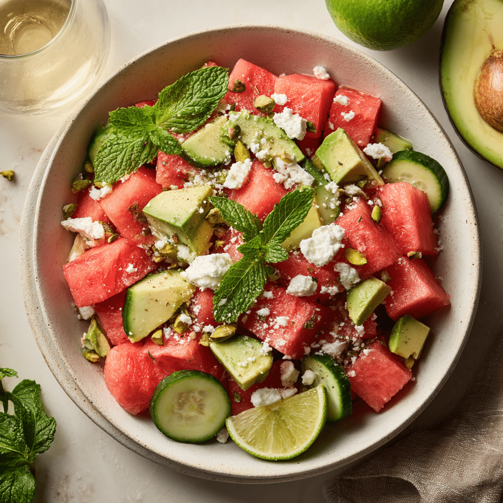 Watermelon and Cucumber Salad Recipe