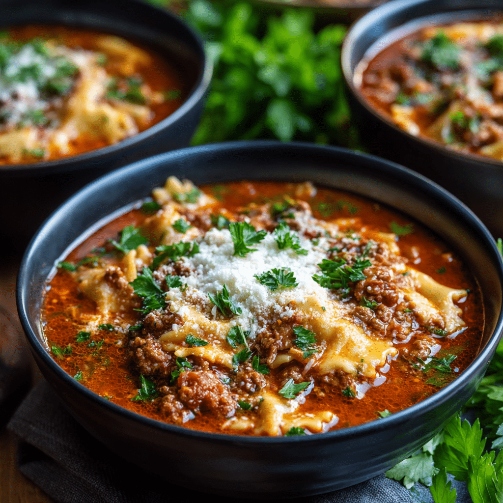 Easy Crockpot Chili Lasagna Soup Recipe