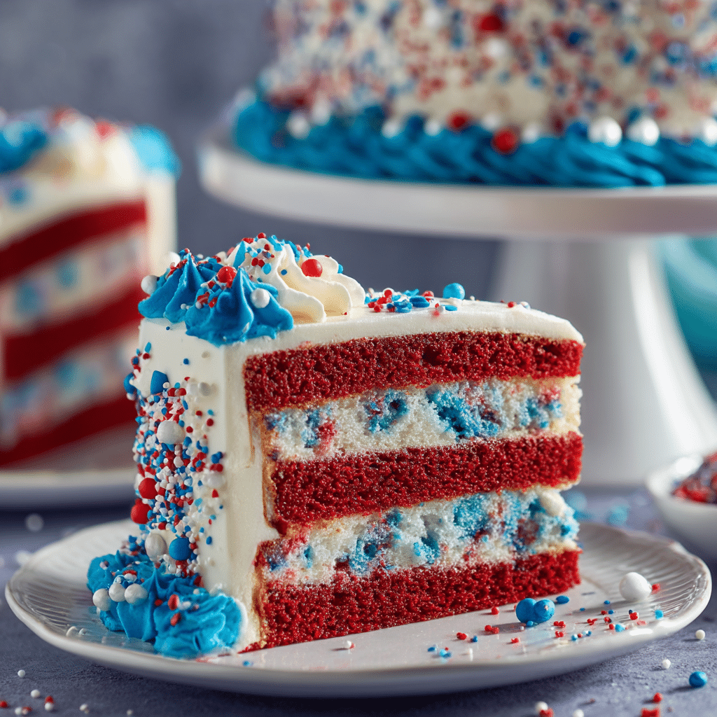 Red, White, and Blue Fourth of July Cake Recipe