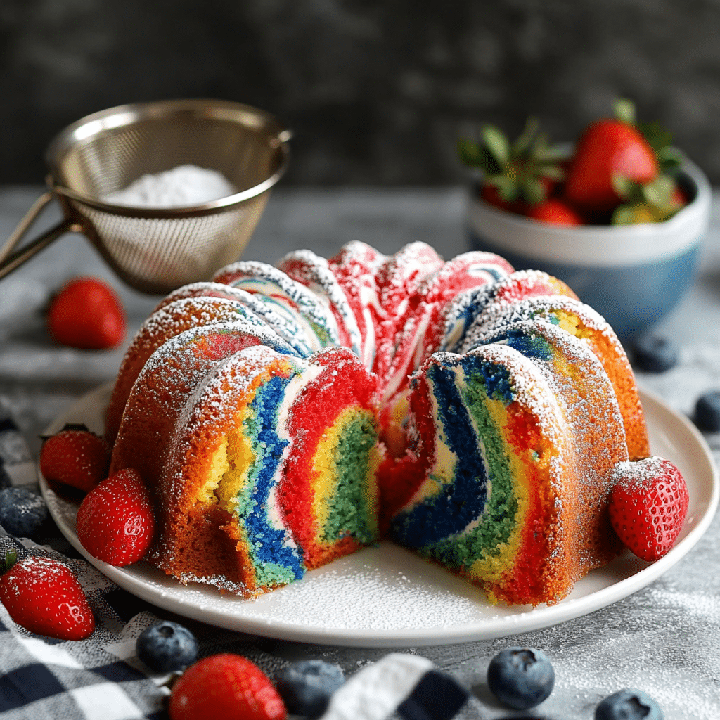 Red White & Blue Marble Cake Recipe