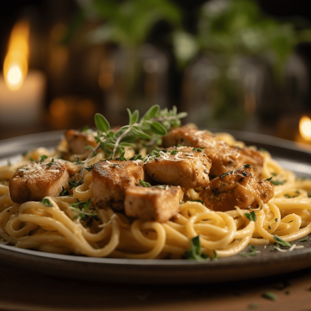 Delicious Garlic Butter Chicken Bites Pasta Recipe