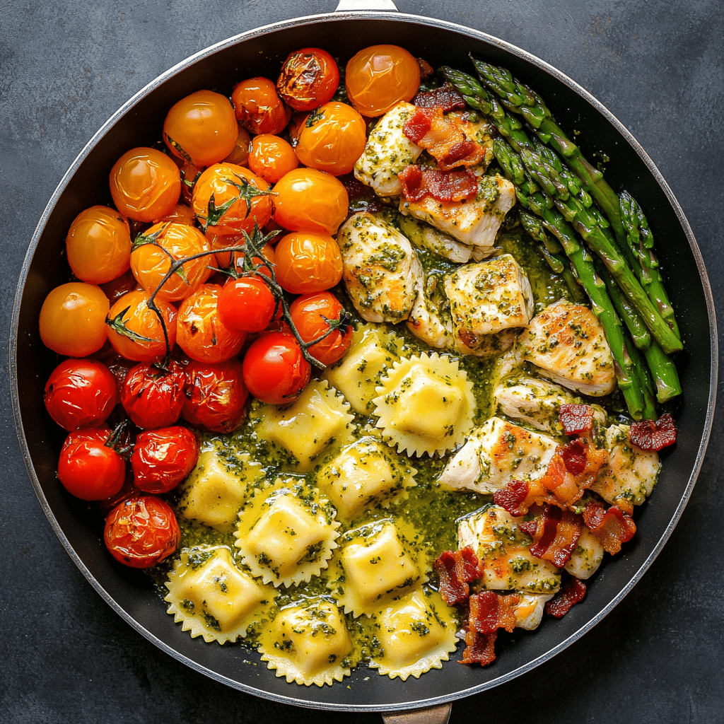 Chicken Ravioli with Pesto and Veggies Recipe