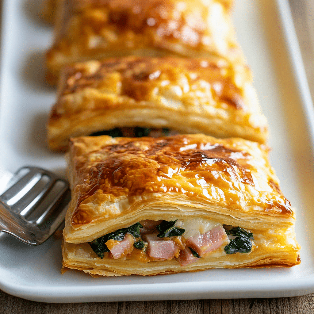 Ham Cheese Spinach Puffs Recipe