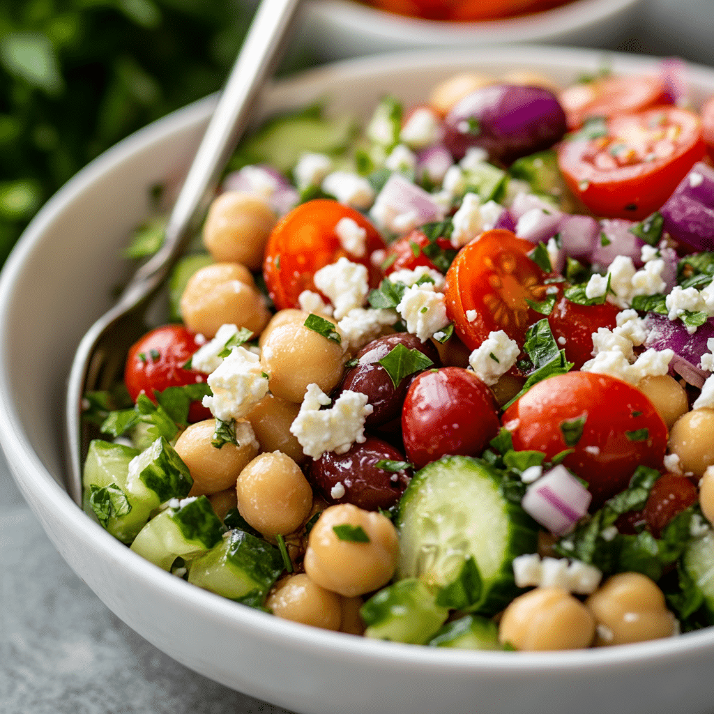 10-Minute Mediterranean Chickpea Salad Recipe
