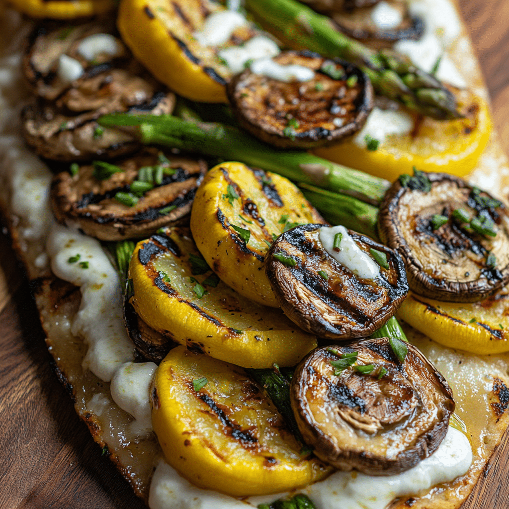 Grilled Veggie French Onion Flatbreads Recipe