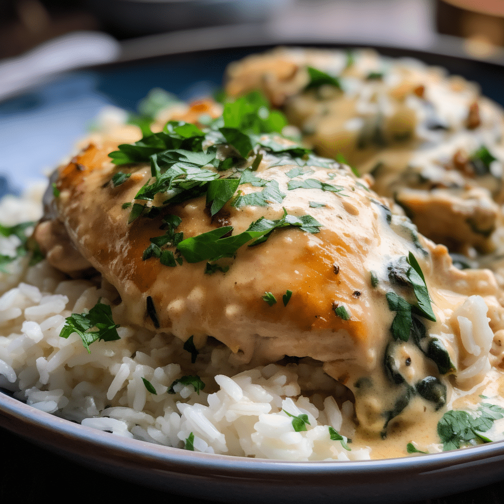 Creamy Smothered Chicken and Rice Recipe