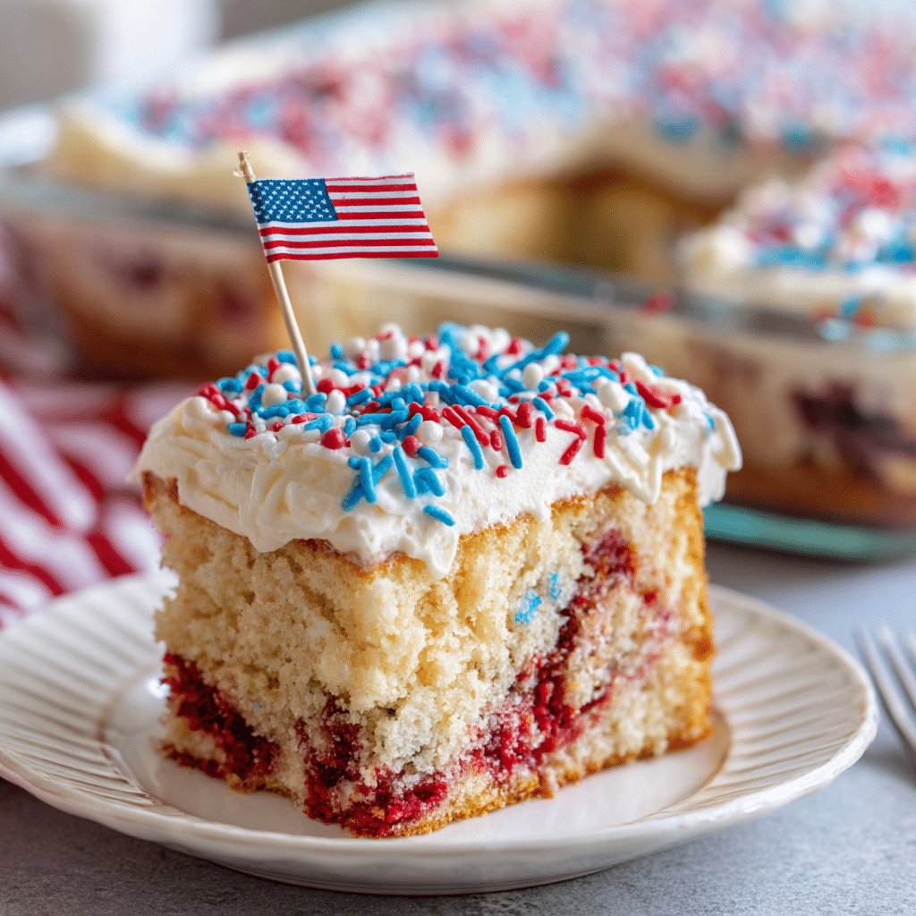 Red White And Blue Poke Cake
