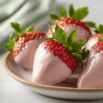 Healthy Pink Chocolate Covered Strawberries