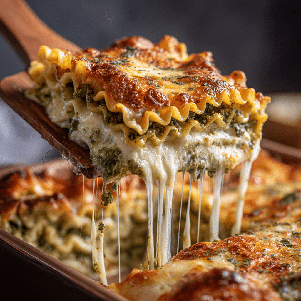 Creamy Chicken Pesto Lasagna Roll Ups