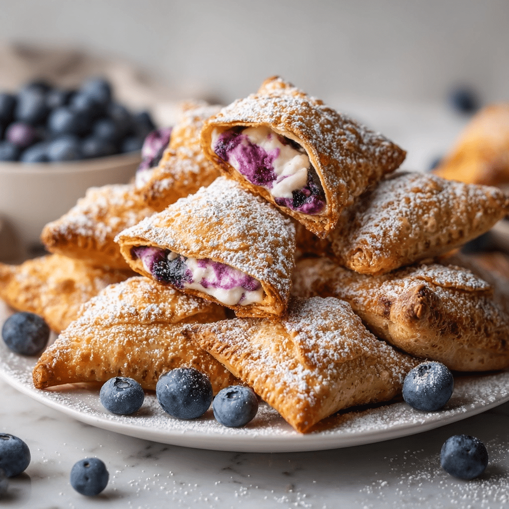 Air Fryer Blueberry Cheesecake Wontons