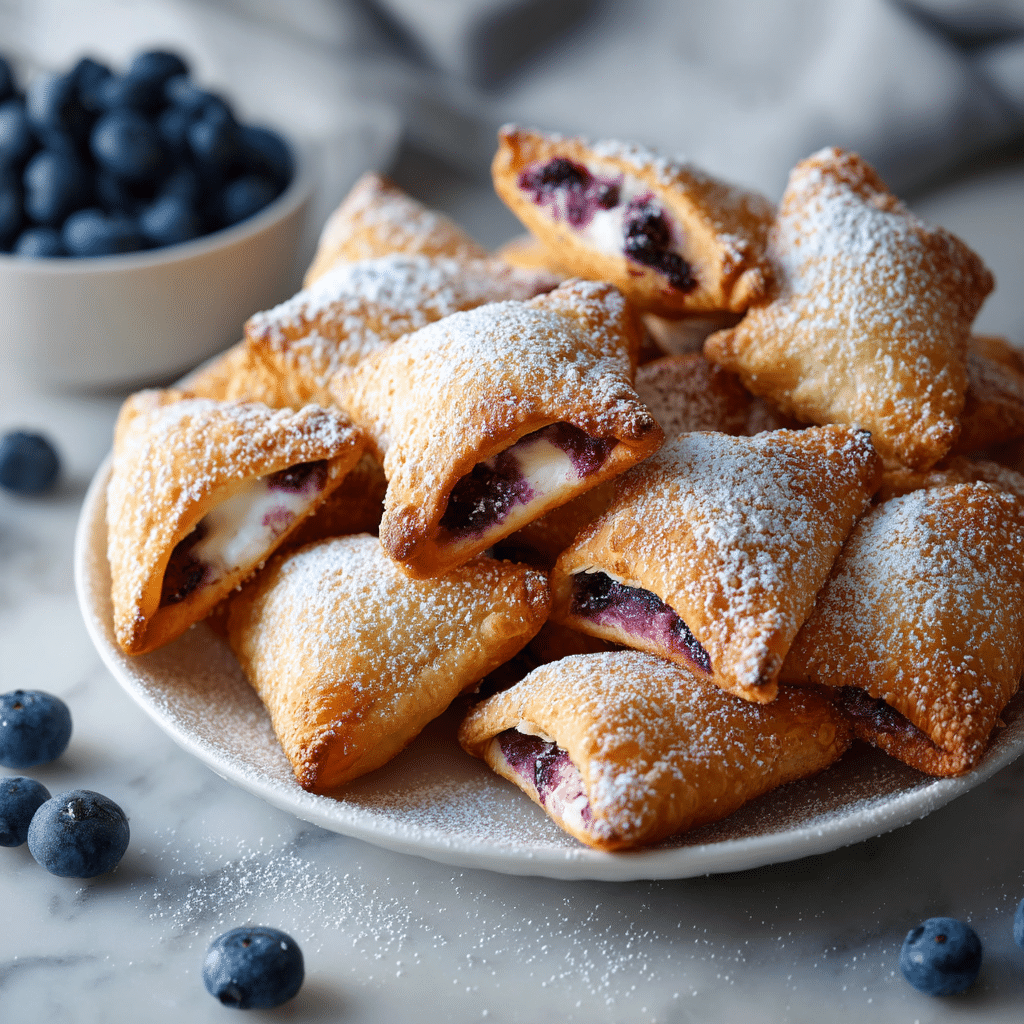 Air Fryer Blueberry Cheesecake Wontons