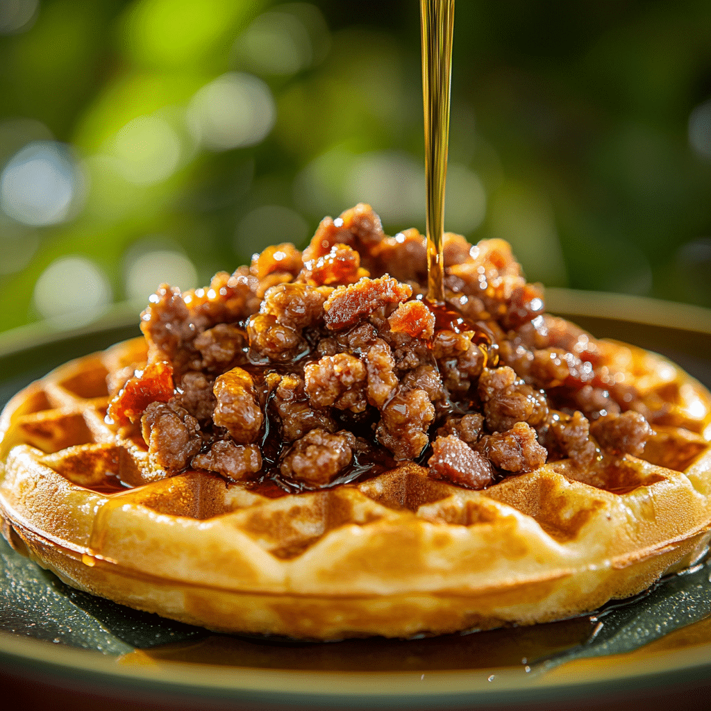 Sausage & Maple Waffle Bake
