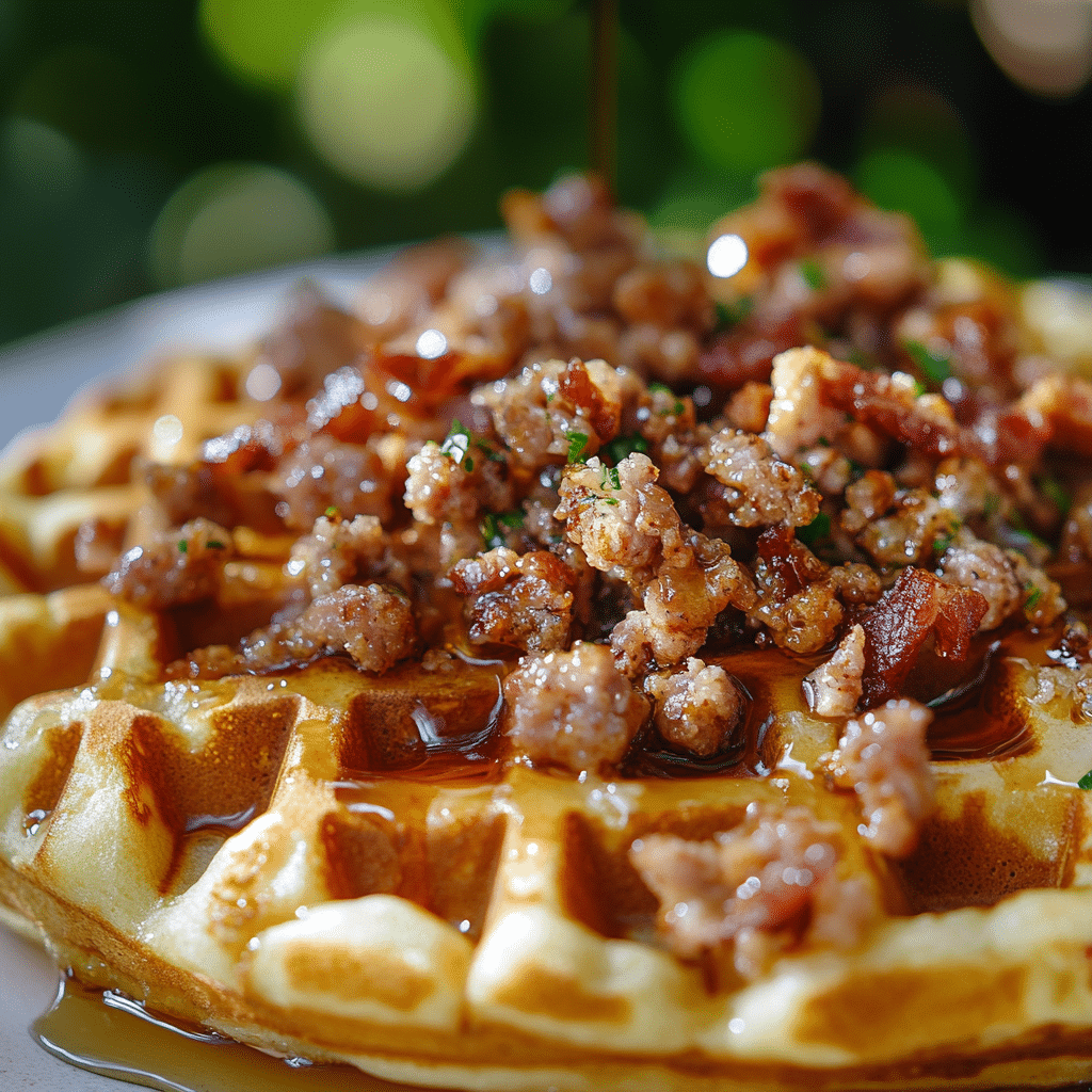 Sausage & Maple Waffle Bake