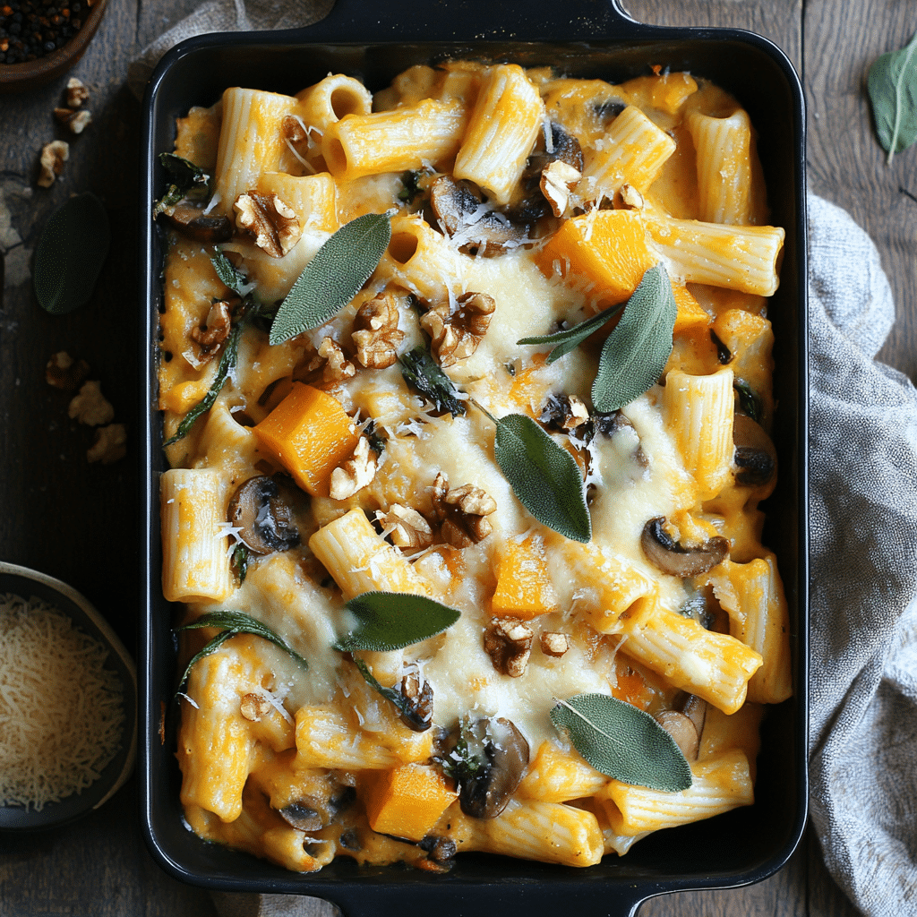 Pasta Bake with Pumpkin Tomato Sauce