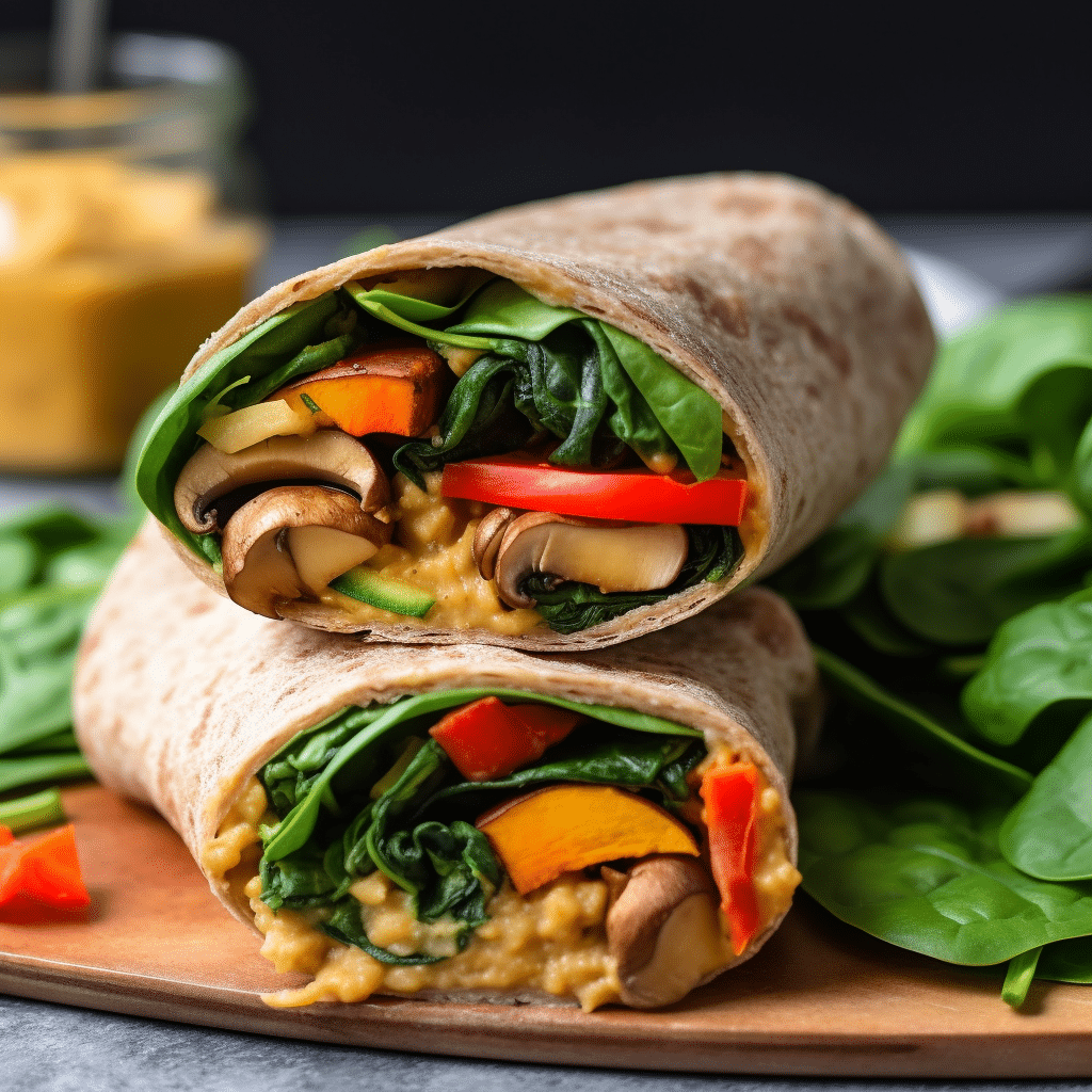 Hummus Wrap with Roasted Vegetables Recipe