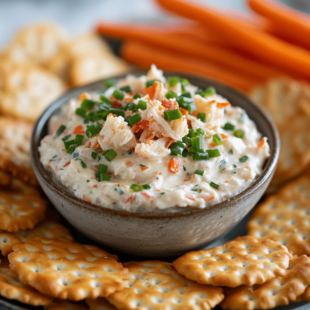 Crab Stick Crackers with Crab Dip