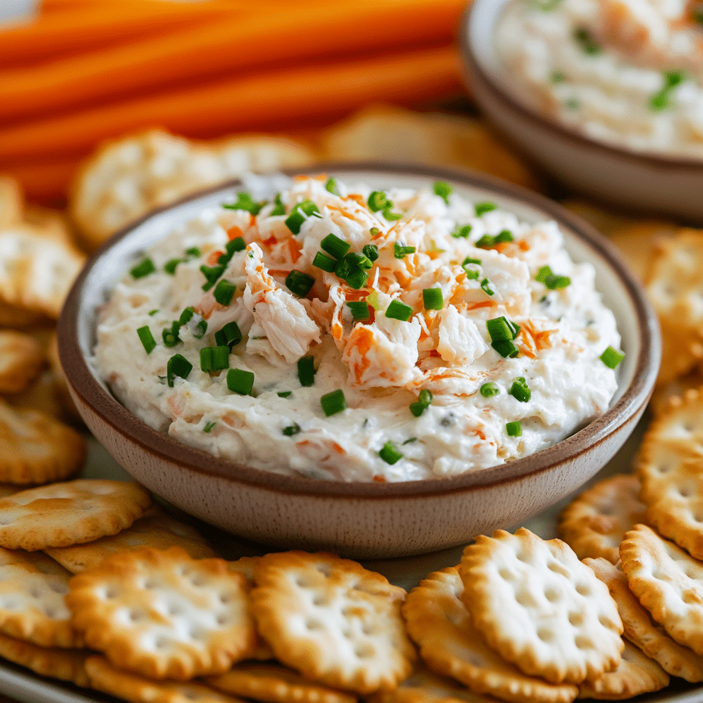 Crab Stick Crackers with Crab Dip