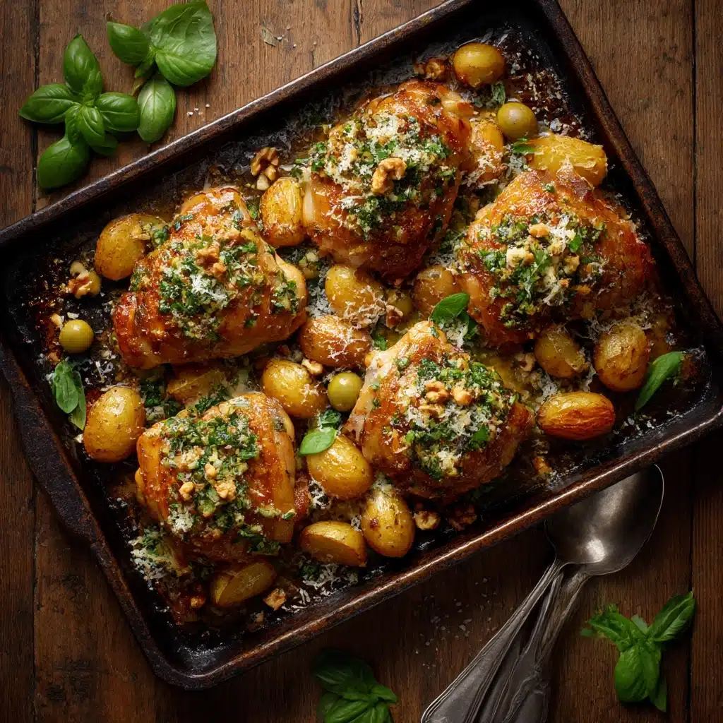 Paprika Chicken with Olive Walnut Vinaigrette Recipe - Recipe Image