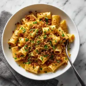 Pumpkin Rigatoni with Rosemary Walnut Crispies Recipe