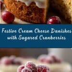 Cream Cheese Danishes with Sugared Cranberries and Butter Glaze Recipe