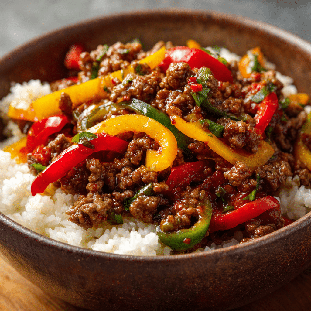 Beef Pepper Rice Bowl
