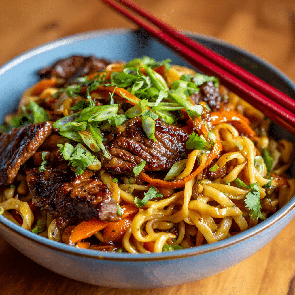 Sticky Hoisin Beef Noodles