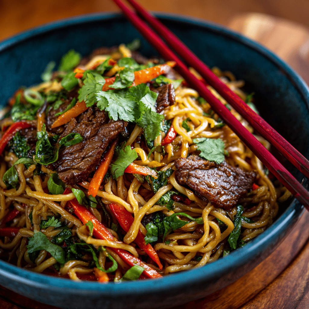 Sticky Hoisin Beef Noodles