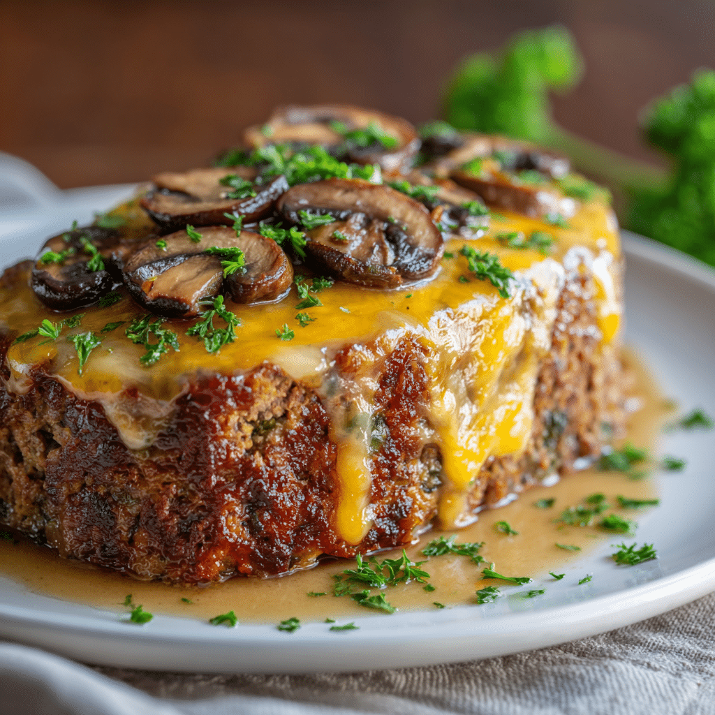Mushroom Swiss Cheese Meatloaf Recipe