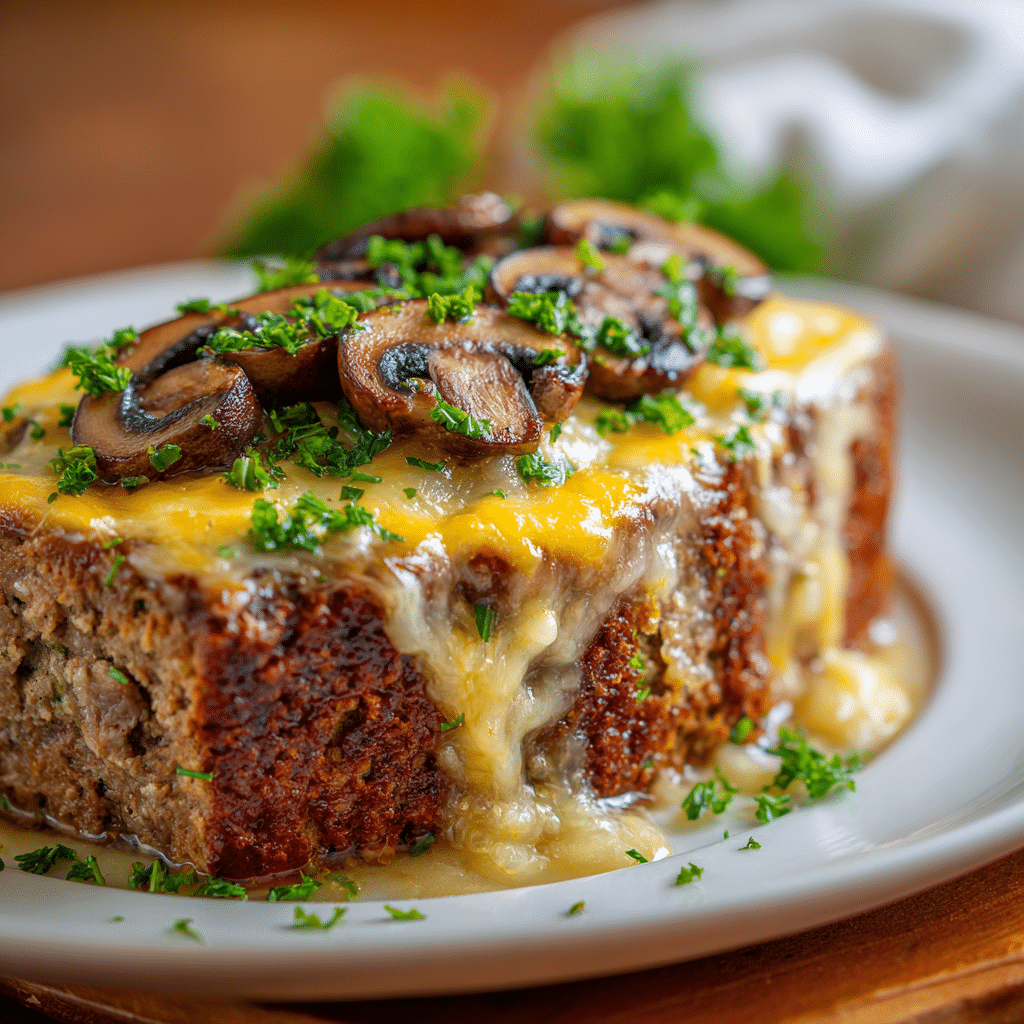 Mushroom Swiss Cheese Meatloaf Recipe