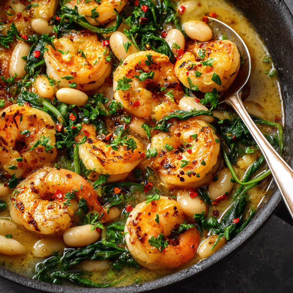 Lemony Shrimp and Bean Stew