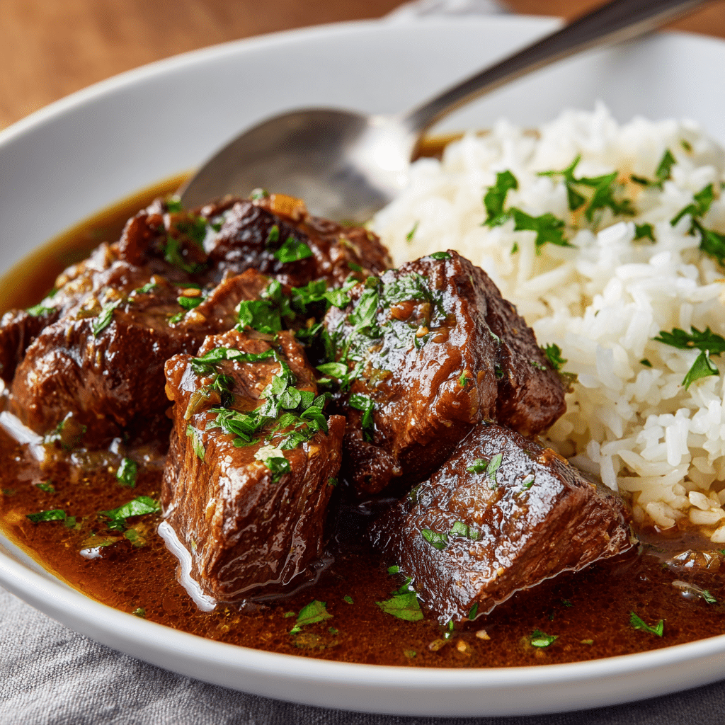 Smothered Steak and Rice
