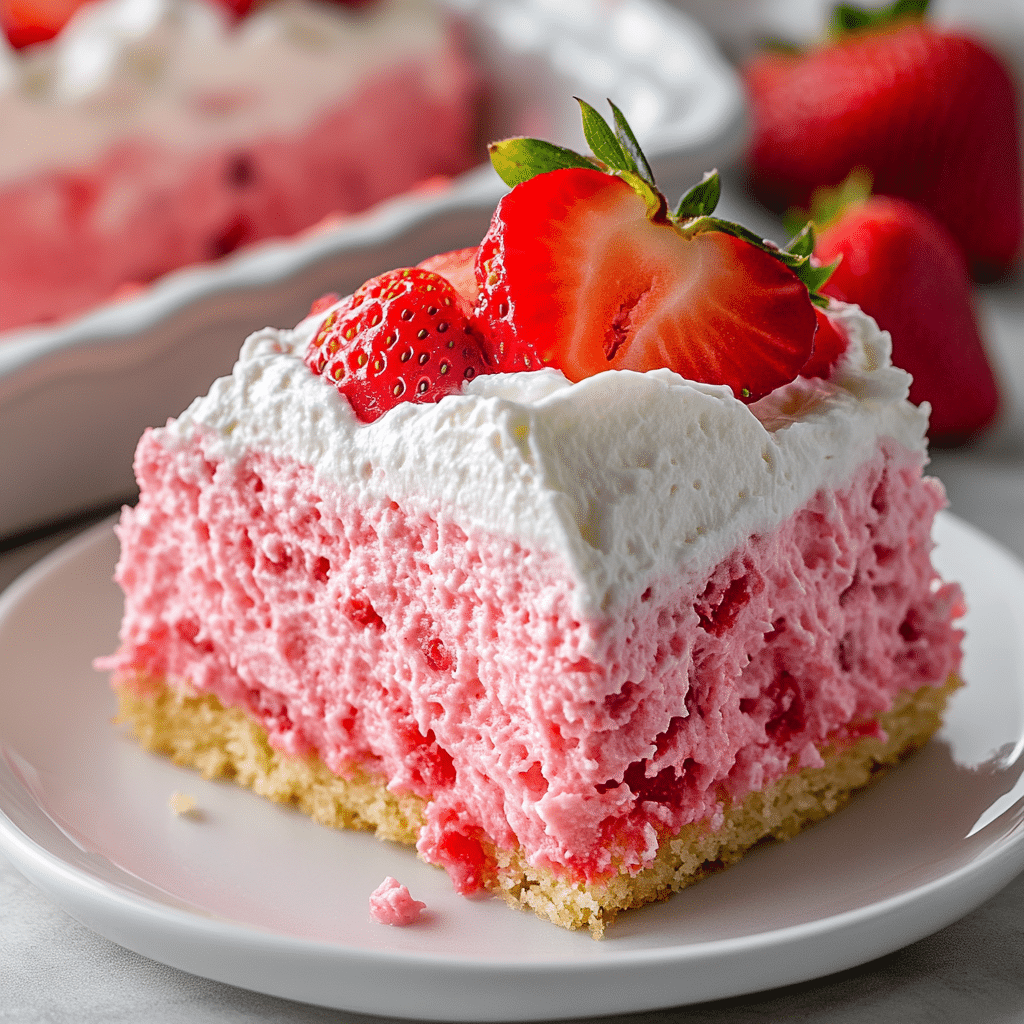 Strawberry Cheesecake Poke Cake