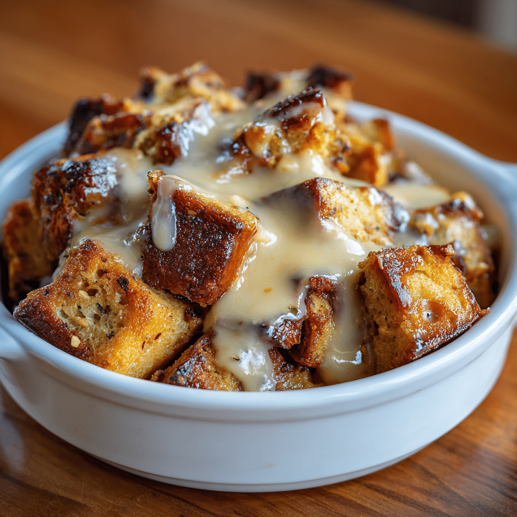 Classic Bread Pudding with Vanilla Sauce Recipe