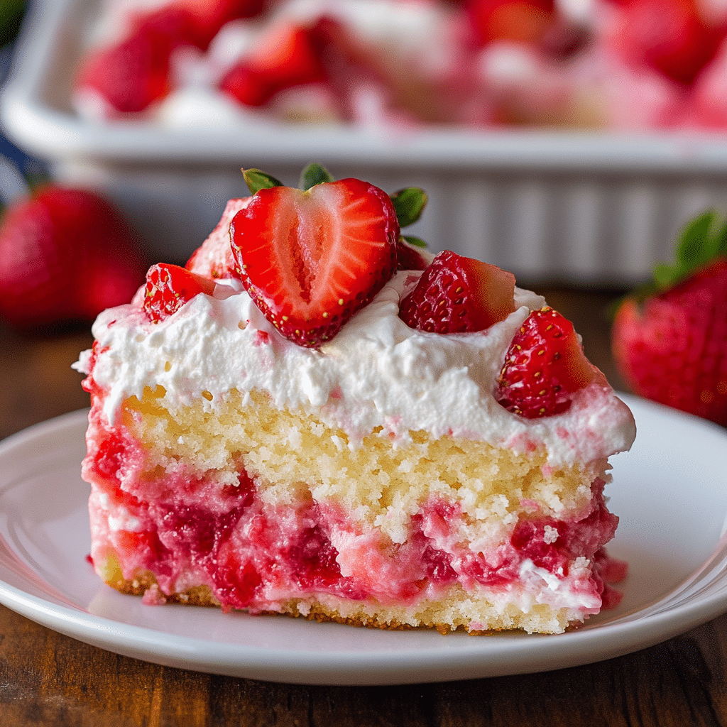 Strawberry Cheesecake Poke Cake