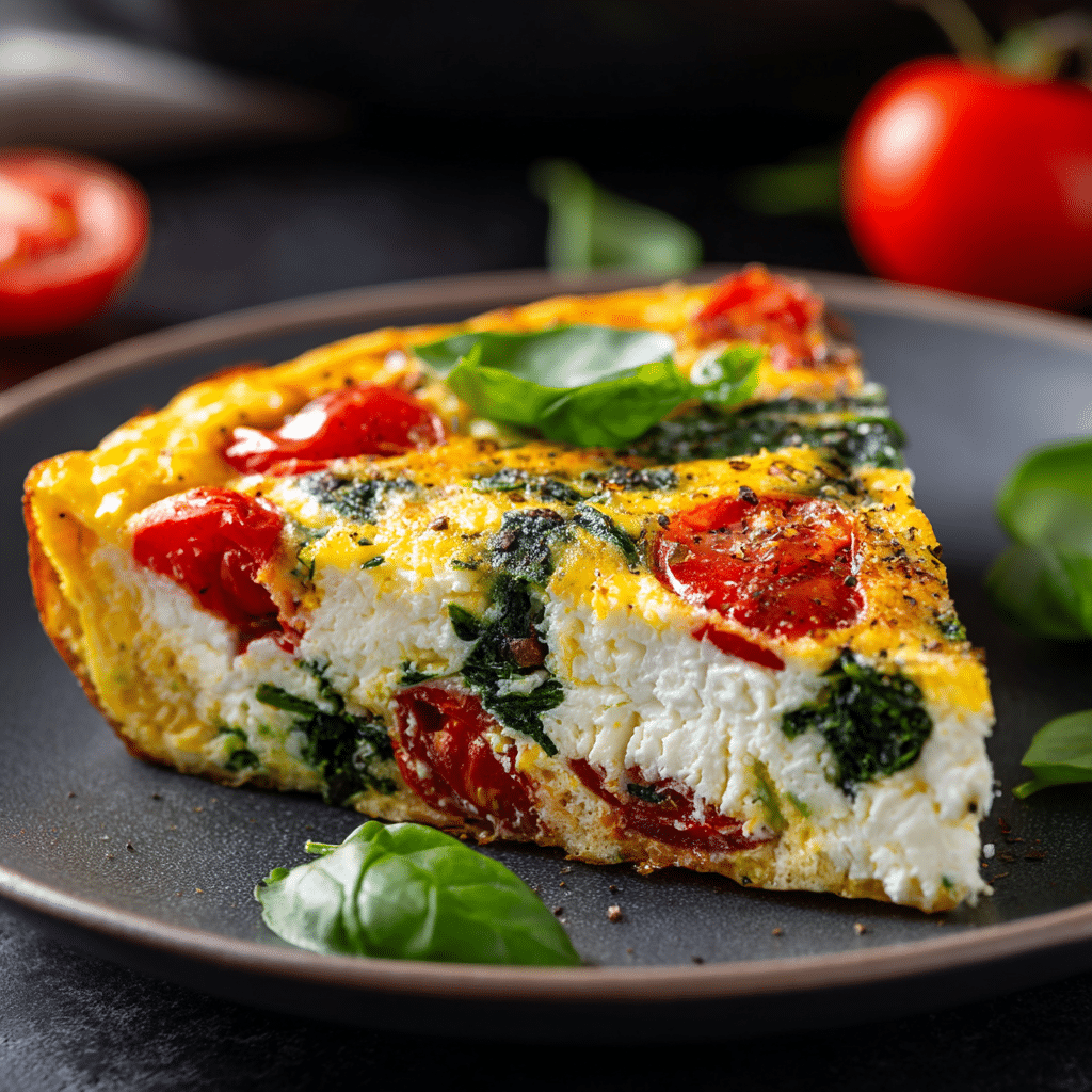 Roasted Red Pepper and Spinach Frittata