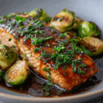 Honey Garlic Salmon and Brussels Sprouts