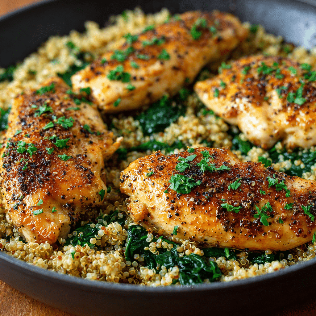 One Pot Garlic Butter Chicken and Quinoa