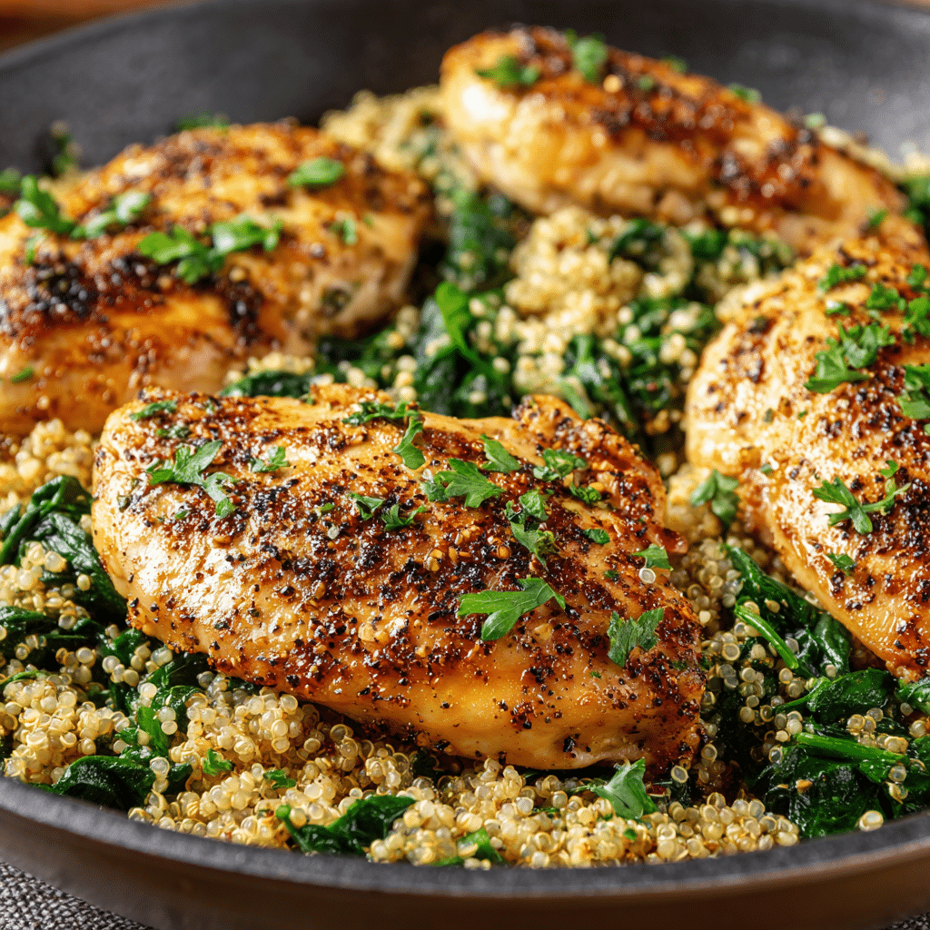 One Pot Garlic Butter Chicken and Quinoa
