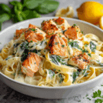 Creamy Salmon and Spinach Pasta