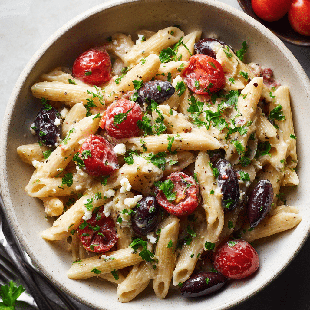 Greek Pasta with Feta & Olives