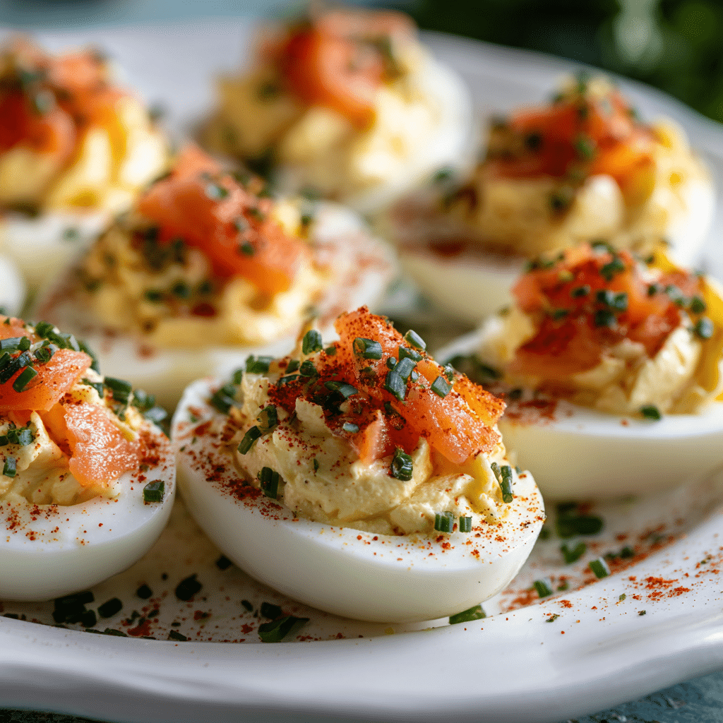 Smoked Salmon Deviled Eggs