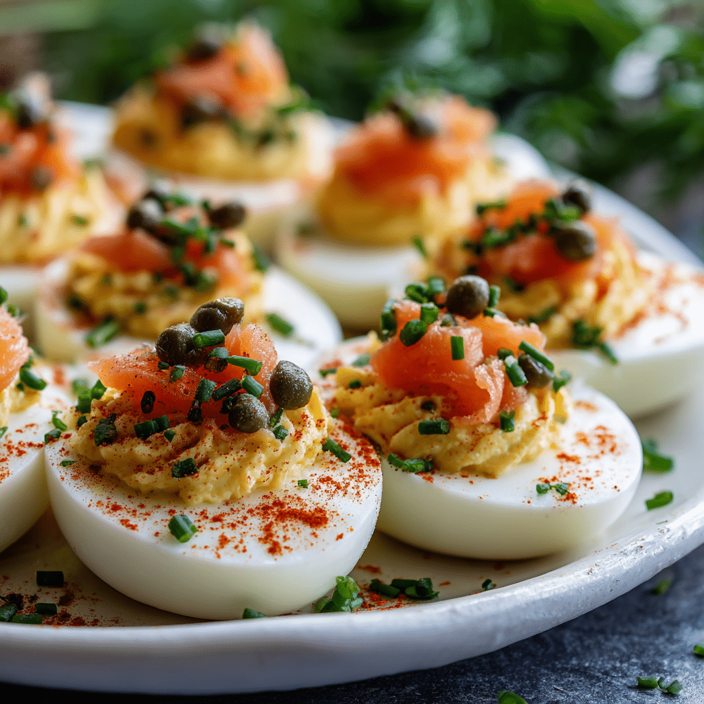 Smoked Salmon Deviled Eggs