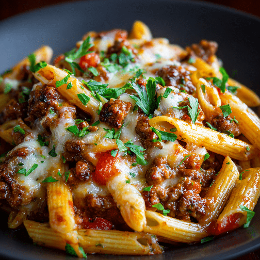 Philly Cheesesteak Pasta Skillet