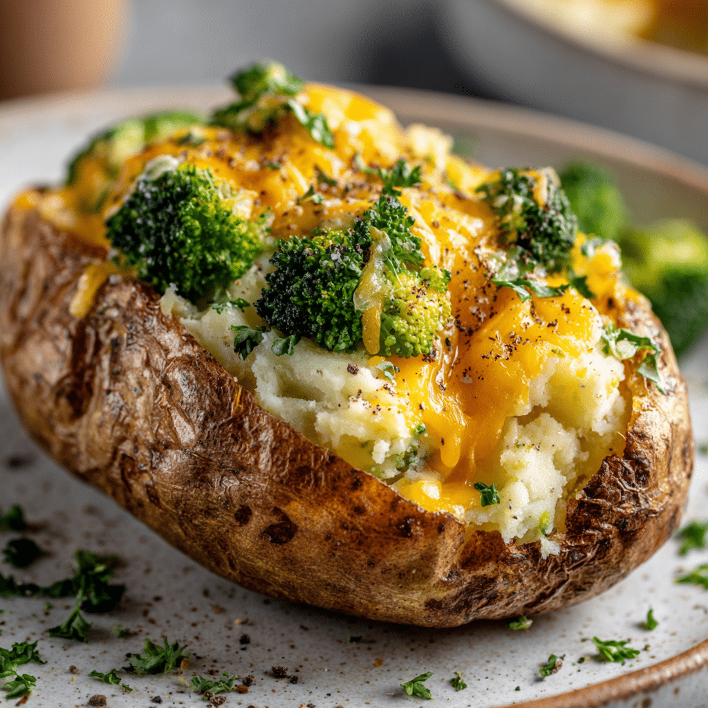 Cheesy Broccoli Baked Potatoes