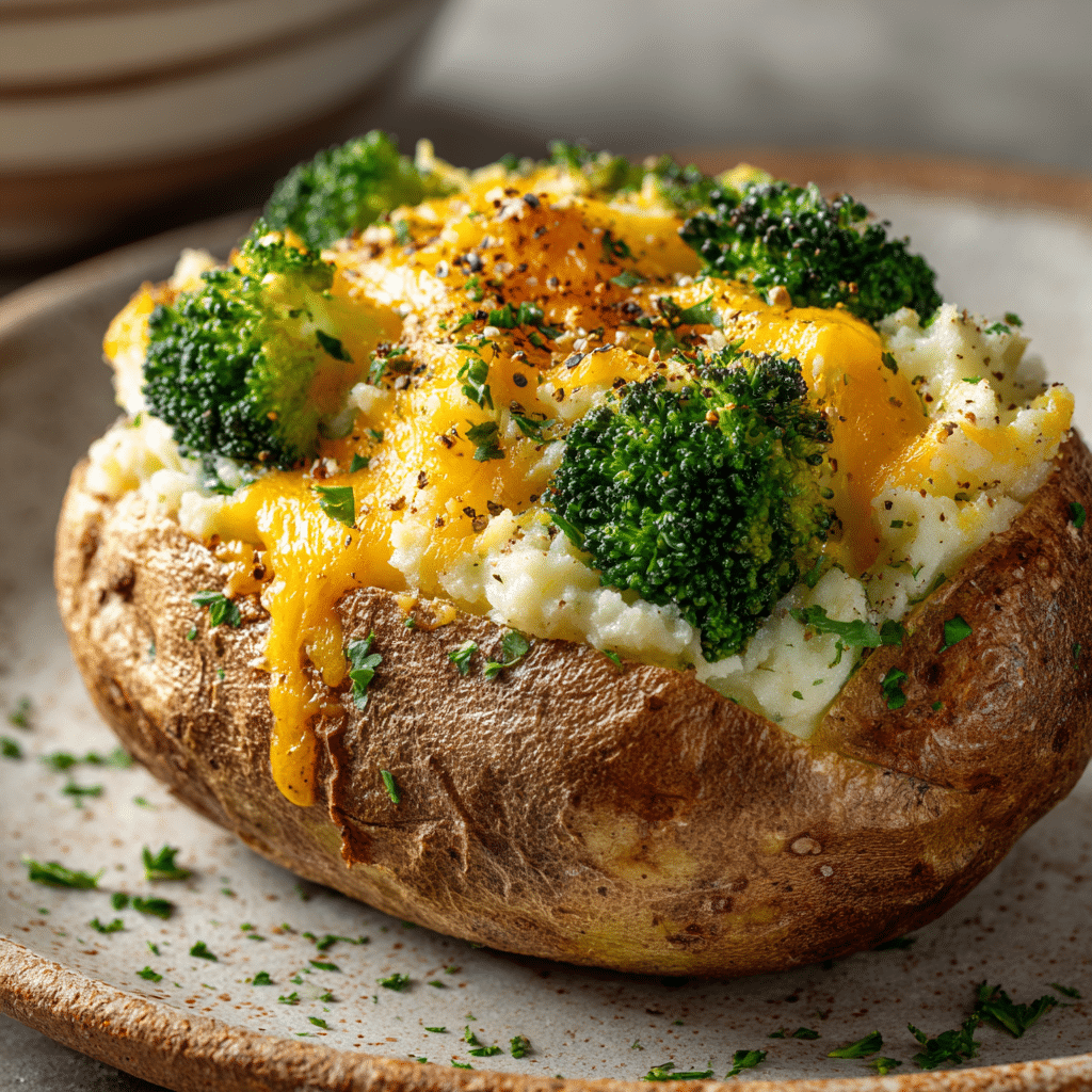 Cheesy Broccoli Baked Potatoes